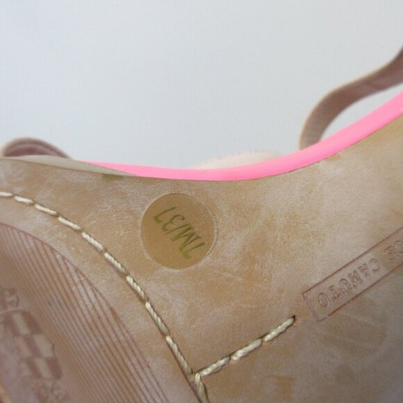 Vince Camuto Novasi Women Sandals 7 Beige Pink Pebble Leather High Heels y2k 538 - Picture 4 of 10